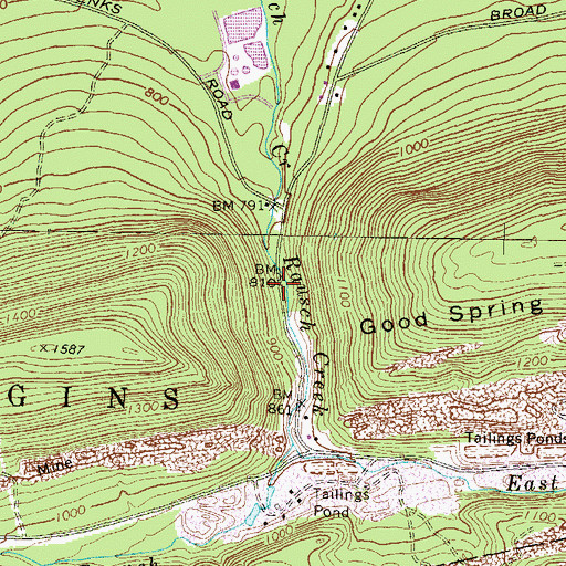 Topographic Map of Kohlers Gap, PA