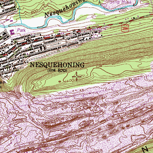 Topographic Map of Locust Mountain, PA