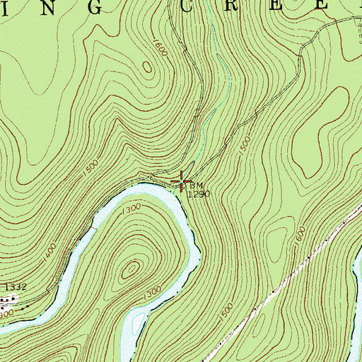 Topographic Map of Irwins Mills, PA