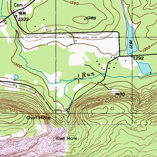 Topographic Map of Little Sandy Run, PA