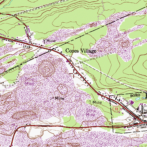 Topographic Map of Sand Spring (historical), PA