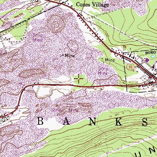 Topographic Map of Sand Spring Creek (historical), PA