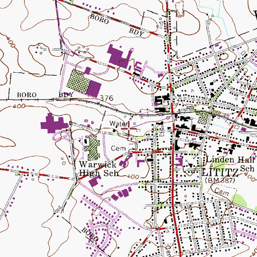 Topographic Map of Lititz Spring, PA