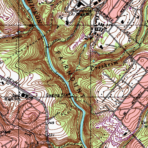 Topographic Map of Devils Pool, PA