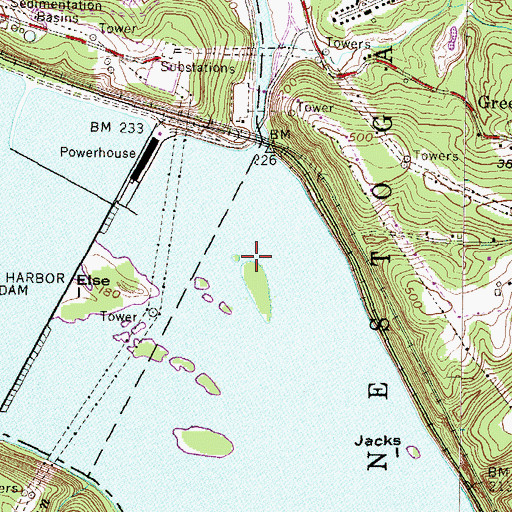 Topographic Map of Indian Rock Island, PA