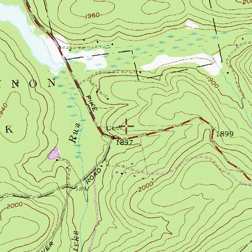 Topographic Map of Beaver Mills, PA