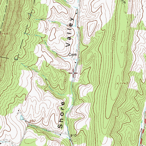 Topographic Map of Hubelsville (historical), PA