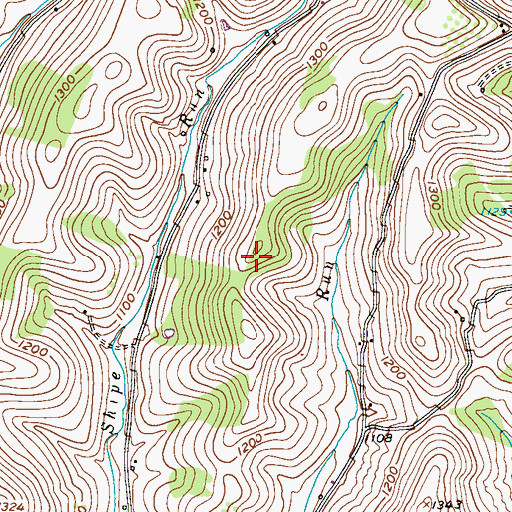 Topographic Map of Long Pine, PA