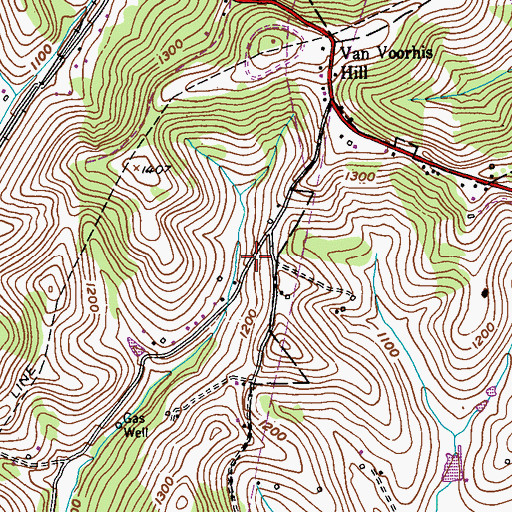 Topographic Map of Hillsboro, PA