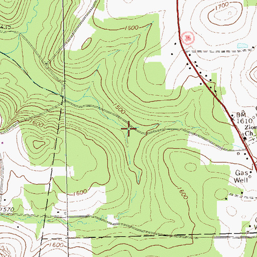 Topographic Map of Steele Run, PA