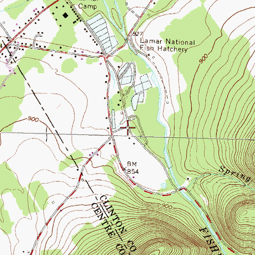 Topographic Map of Steel Spring, PA