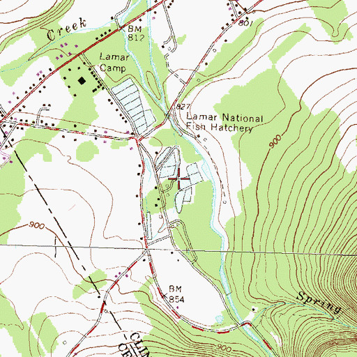 Topographic Map of Washington Furnace Spring, PA