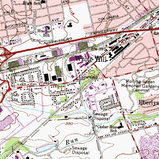 Topographic Map of Eichelberger Spring, PA