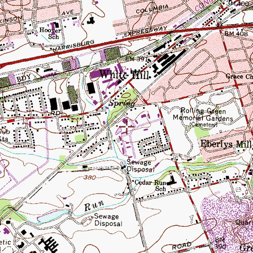 Topographic Map of Spring Lake Spring, PA