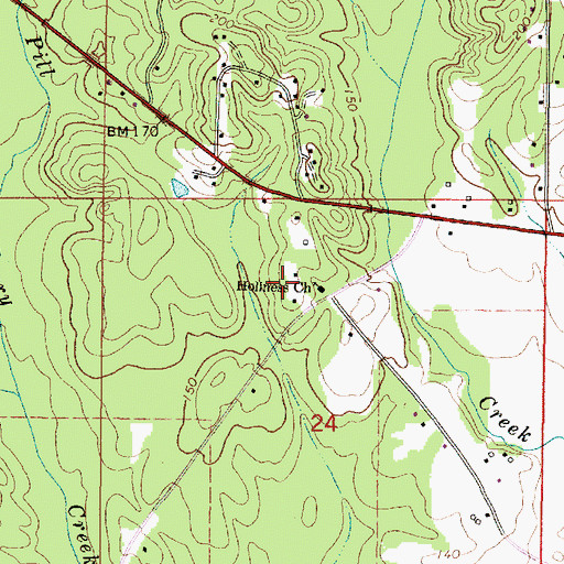 Topographic Map of Holiness Church, AL