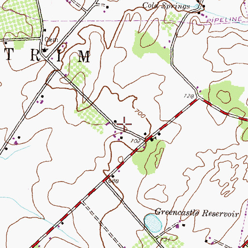 Topographic Map of Oak Spring, PA