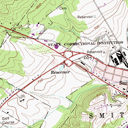 Topographic Map of Mason Spring, PA
