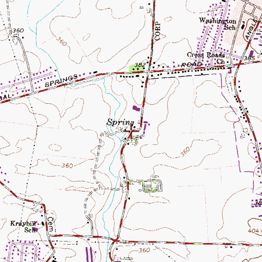 Topographic Map of Florin Spring, PA