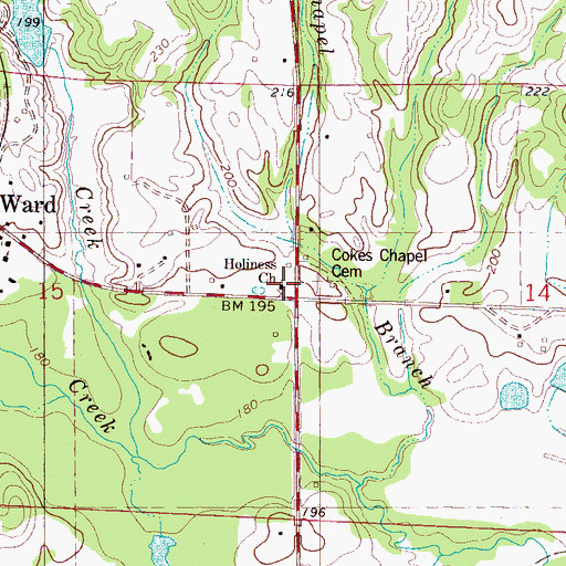 Topographic Map of Holiness Church, AL