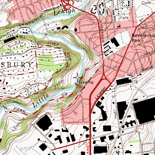 Topographic Map of Lehigh Park Spring, PA