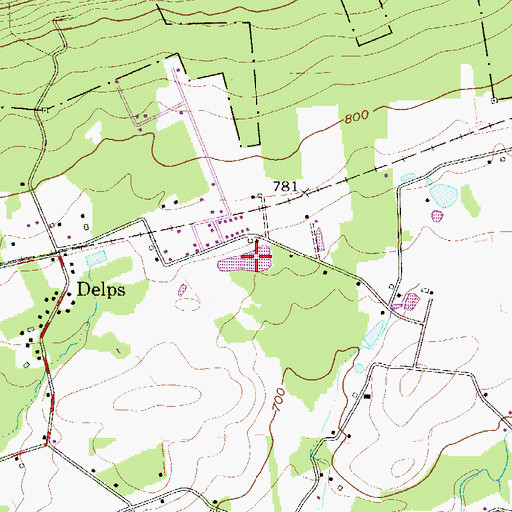 Topographic Map of Lake Tu Peek, PA