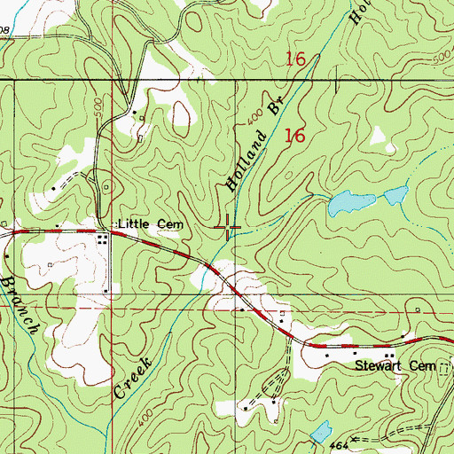 Topographic Map of Holland Branch, AL