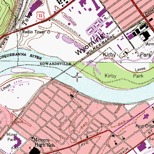 Topographic Map of Fish Island (historical), PA
