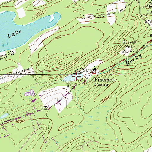 Topographic Map of Pinemere Lake, PA