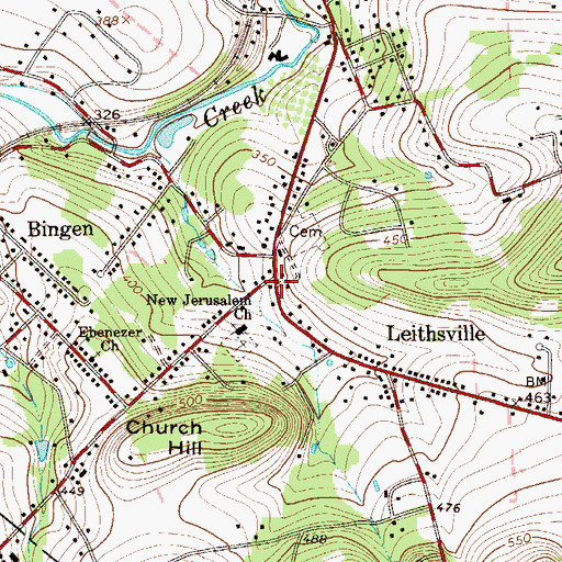 Topographic Map of Saucona, PA