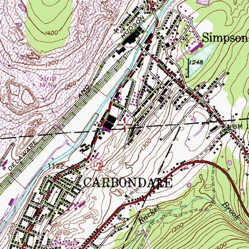 Topographic Map of Belmont Breaker, PA