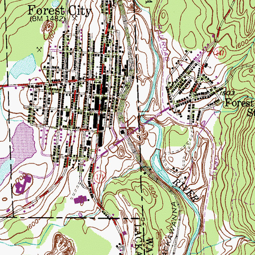Topographic Map of Forest City Breaker, PA