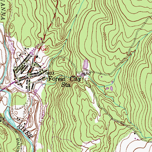 Topographic Map of W M Leek Breaker, PA