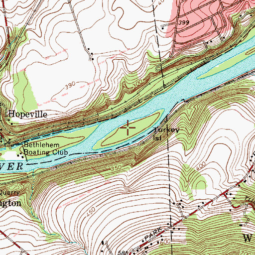 Topographic Map of Turkey Island, PA