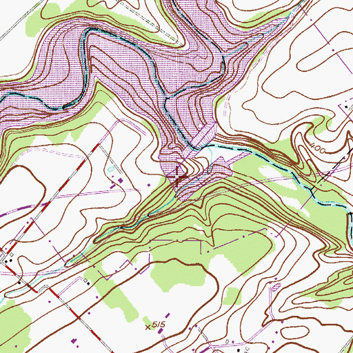 Topographic Map of Emergency Spillway of Nockamixon Dam, PA