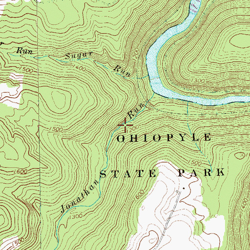 Topographic Map of Jonathan Run Falls, PA