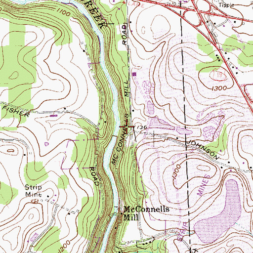 Topographic Map of Spillway Falls, PA