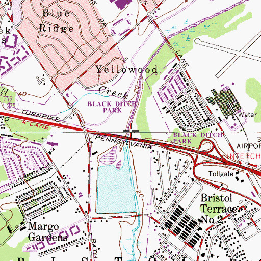 Topographic Map of Mill Creek, PA