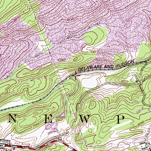Topographic Map of Middle Branch Newport Creek, PA