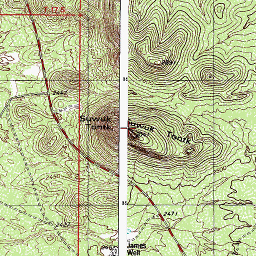 Topographic Map of Suwuk Tontk, AZ