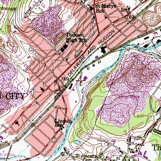Topographic Map of Pancoast Creek, PA