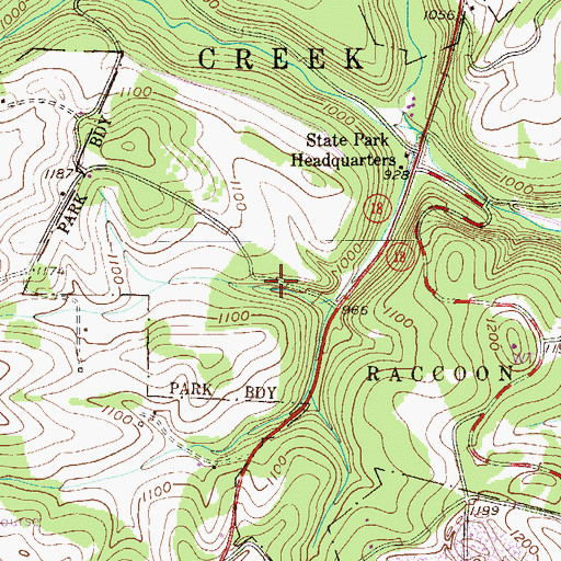Topographic Map of Frankfort Springs, PA