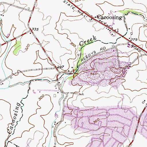 Topographic Map of Reedy Spring, PA
