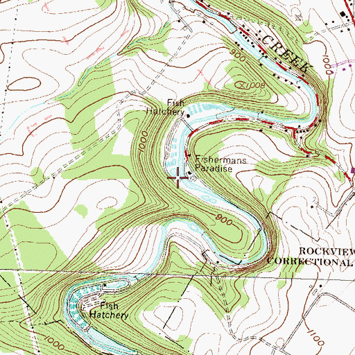 Topographic Map of Forked Spring, PA