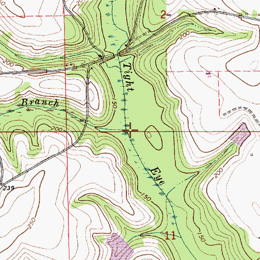 Topographic Map of Holley Branch, AL