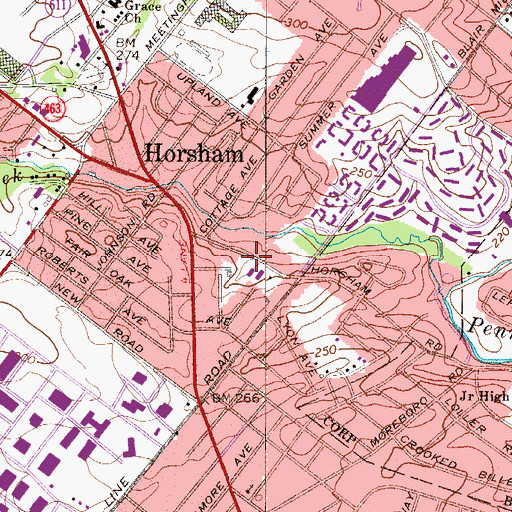 Topographic Map of Fairoaks, PA