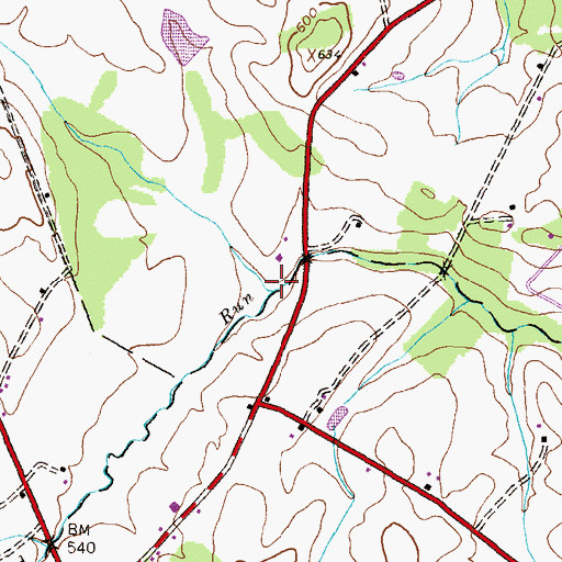Topographic Map of North Branch Mud Run, PA