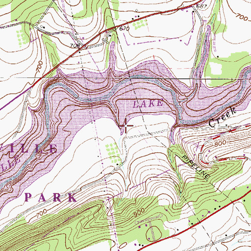 Topographic Map of Trinity Gorge, PA