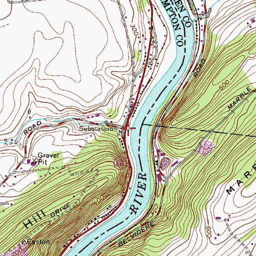 Topographic Map of Frost Hollow, PA