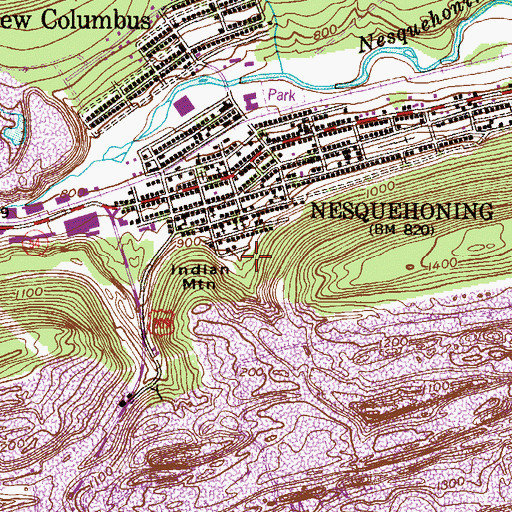 Topographic Map of Hell Kitchen Gap, PA