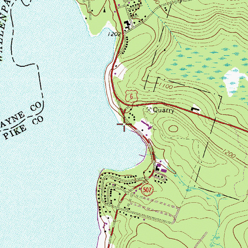 Topographic Map of Tafton Dike, PA